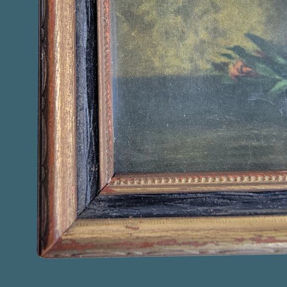 Vintage Miniature Floral Still Life Replica Painting - Picture 3 of 5